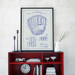 Baseball Glove Construction // White Grid (11"L x 17"W)