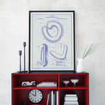 Baseball Glove and Mitt // White Grid (11"L x 17"W)