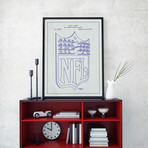 NFL Plaque // White Grid (11"L x 17"W)