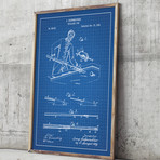 Billiard Cue // Blue Grid (11"L x 17"W)