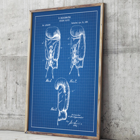 Boxing Glove // Blue Grid (11"L x 17"W)