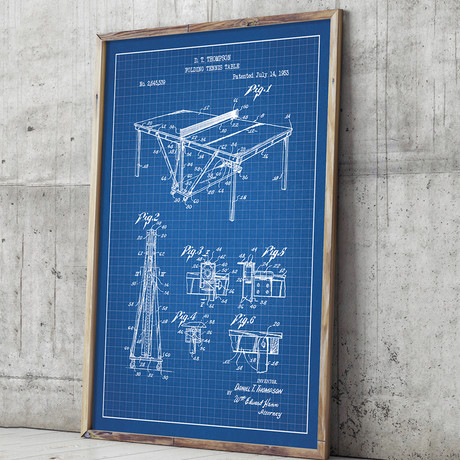 Convertible Billiards Table // Blue Grid (11"L x 17"W)