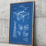 Convertible Billiards Table // Blue Grid (11"L x 17"W)