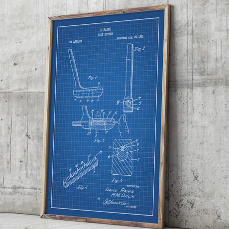 Golf Putter // Blue Grid (11"L x 17"W)