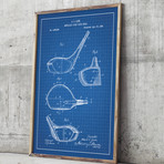 Metallic Golf Club Head // Blue Grid (11"L x 17"W)