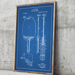 Ping Pong Racket // Blue Grid (11"L x 17"W)