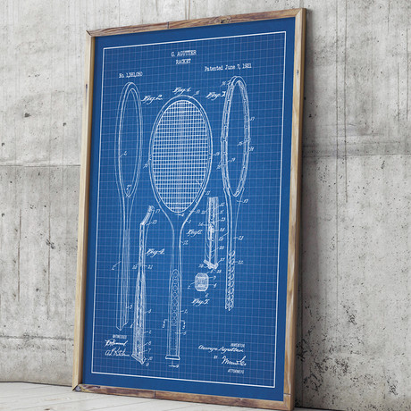 Racket // Blue Grid (11"L x 17"W)