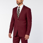Slim-Fit 2-Piece Solid Suit // Burgundy (US: 38L)