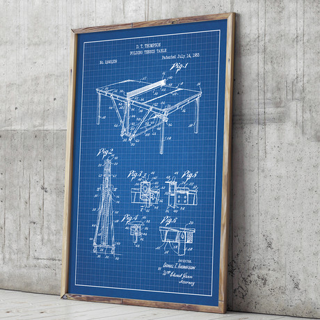 Ping Pong // Blue Grid (11"L x 17"W)