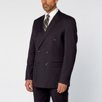 Slim Fit Double Breasted Solid Suit // Navy (US: 36R)