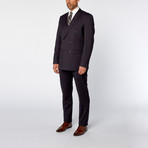 Slim Fit Double Breasted Solid Suit // Navy (US: 38S)