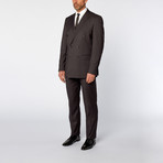 Slim Fit Double Breasted Solid Suit // Charcoal (US: 40R)