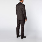 Slim Fit Double Breasted Solid Suit // Charcoal (US: 40L)