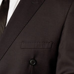 Slim Fit Double Breasted Solid Suit // Charcoal (US: 36S)