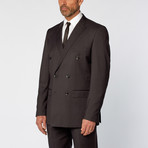 Slim Fit Double Breasted Solid Suit // Charcoal (US: 38R)