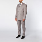 Slim Fit Double Breasted Solid Suit // Light Gray (US: 38R)