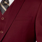 Slim-Fit 3-Piece Solid Suit // OxBlood (US: 38R)
