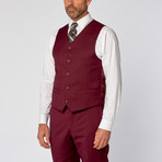 Slim-Fit 3-Piece Solid Suit // OxBlood (US: 40L)