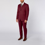 Slim-Fit 3-Piece Solid Suit // OxBlood (US: 40L)