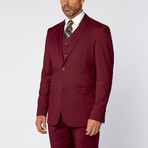 Slim-Fit 3-Piece Solid Suit // OxBlood (US: 36R)