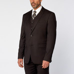 Slim-Fit 3-Piece Solid Suit // Black (US: 38R)