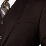 Slim-Fit 3-Piece Solid Suit // Black (US: 38L)