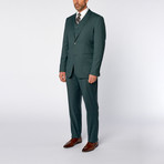 Slim-Fit 3-Piece Solid Suit // Teal Green (US: 40R)