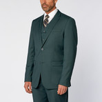 Slim-Fit 3-Piece Solid Suit // Teal Green (US: 40S)