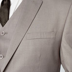 Slim-Fit 3-Piece Solid Suit // Light Gray (US: 40R)