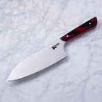 Zen Series 6.5” Santoku Knife // Red + Black (Carbon Steel)