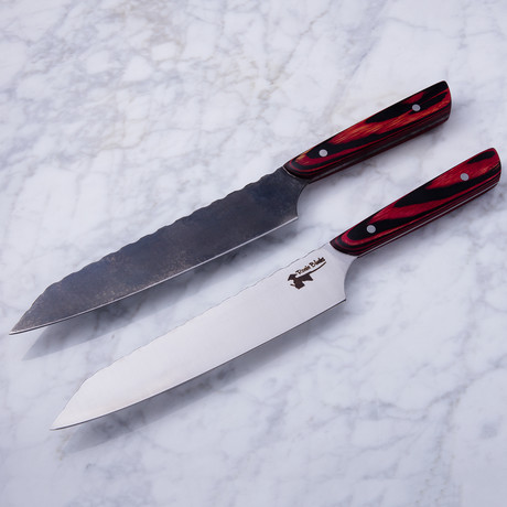 Zen Series 7” Utility Knife // Red + Black (Carbon Steel)