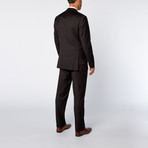 Slim Fit Double Breasted Solid Suit // Black (US: 36S)