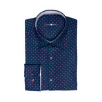 Diamond Graph Button Up Shirt // Navy (XL)
