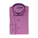 Mini Polka Dot Button Up Shirt // Pink (XL)