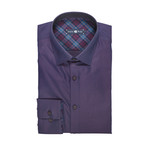 Brushed Sateen Button Up Shirt // Purple (L)