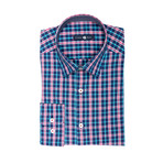 Plaid Check Button Up Shirt // Pink (M)