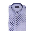 Large Polka Dot Button Up Shirt // Ultramarine (L)