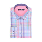 Plaid Button Up Shirt // Sky Blue (M)