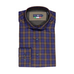 Tartan Button Up Shirt // Green + Navy (L)
