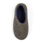 The Blue Blues Felt House Shoe // Grey + Blue (US: 7)