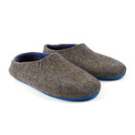 The Blue Blues Felt House Shoe // Grey + Blue (US: 7)