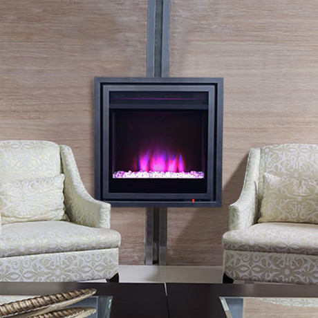 Pacific Heat // Full Size Contemporary Electric Fireplace Insert (Metallic Grey)