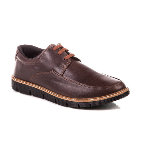 Thick Sole Leather Lace-Up Shoe // Brown (Euro: 40)