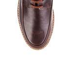 Thick Sole Leather Lace-Up Shoe // Brown (Euro: 44)