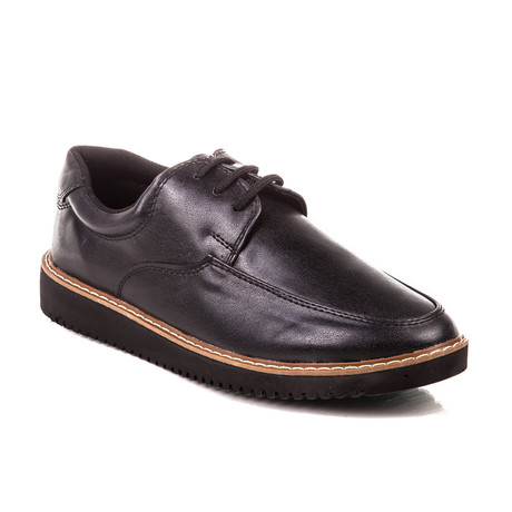 Thick Sole Leather Lace-Up Shoe // Black + Brown (Euro: 40)