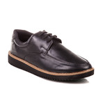 Thick Sole Leather Lace-Up Shoe // Black + Brown (Euro: 44)