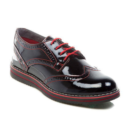 Leather Oxford // Black + Red (Euro: 40)