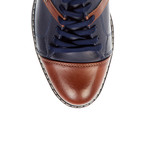 Leather Lace Shoe // Navy + Light Brown (Euro: 44)