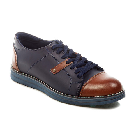 Leather Lace Shoe // Navy + Light Brown (Euro: 40)