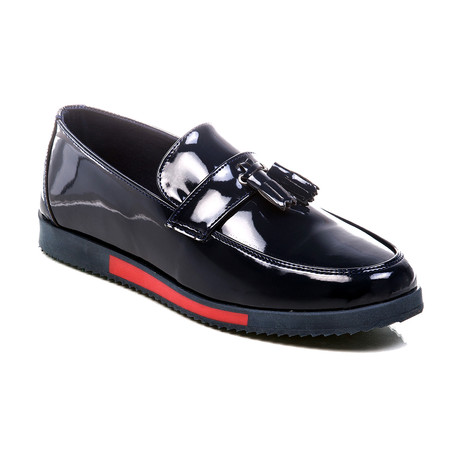 Patent Leather Loafer // Navy + Red (Euro: 40)
